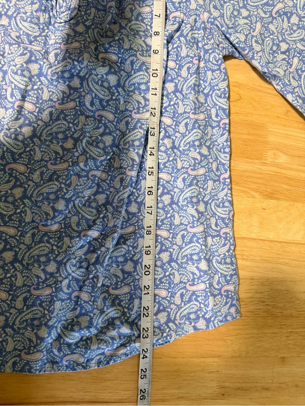 L.L.Bean Women’s Blue Paisley Print Long Sleeve Blouse Top Small Regular - Picture 5 of 6